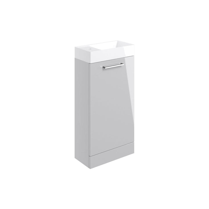Turton 410mm Floor Standing 1 Door Basin Unit & 1TH Basin - Grey Gloss