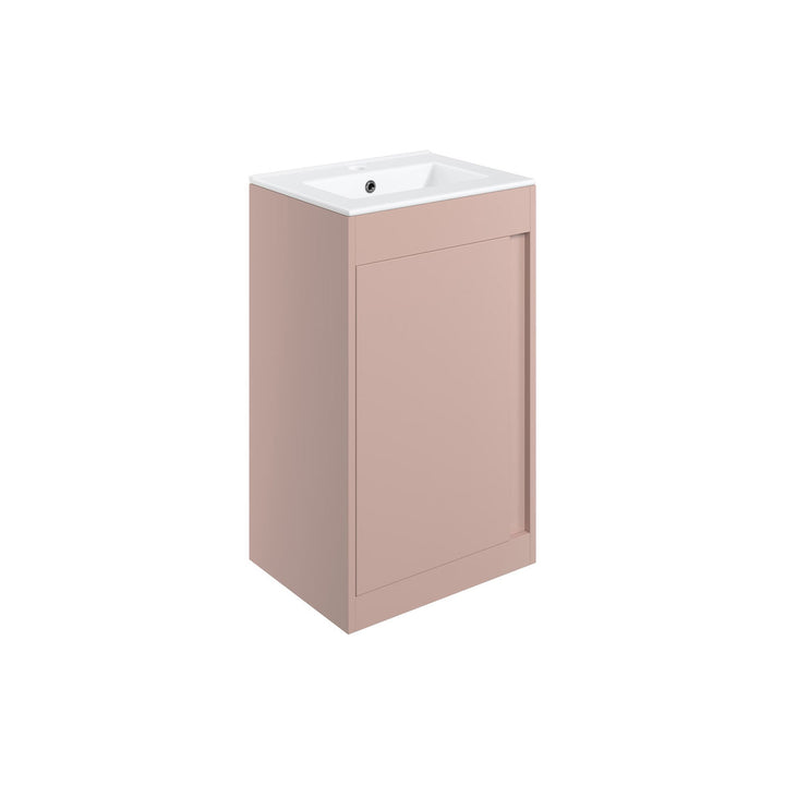Block 510mm Floor Standing Unit Inc. Basin - Matt Antique Rose