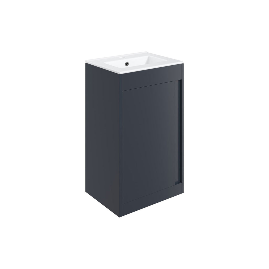 Block 510mm Floor Standing Unit Inc. Basin - Matt Indigo Blue