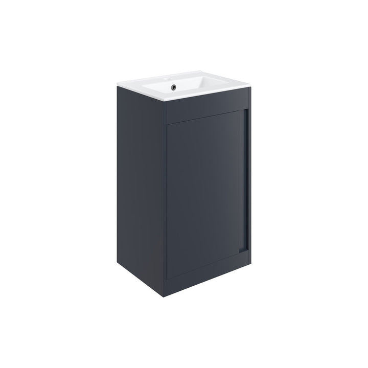 Block 510mm Floor Standing Unit Inc. Basin - Matt Indigo Blue