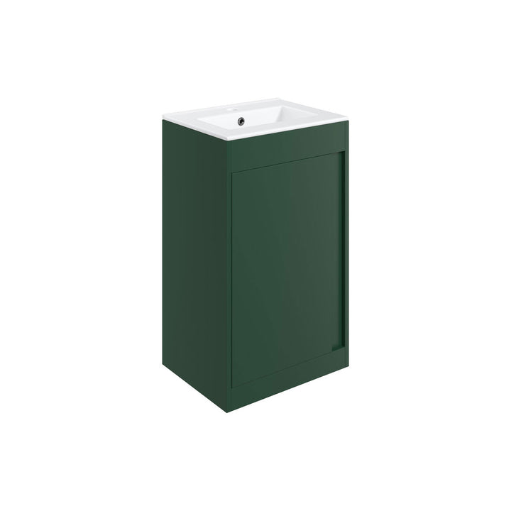 Block 510mm Floor Standing Unit Inc. Basin - Matt Conifer Green
