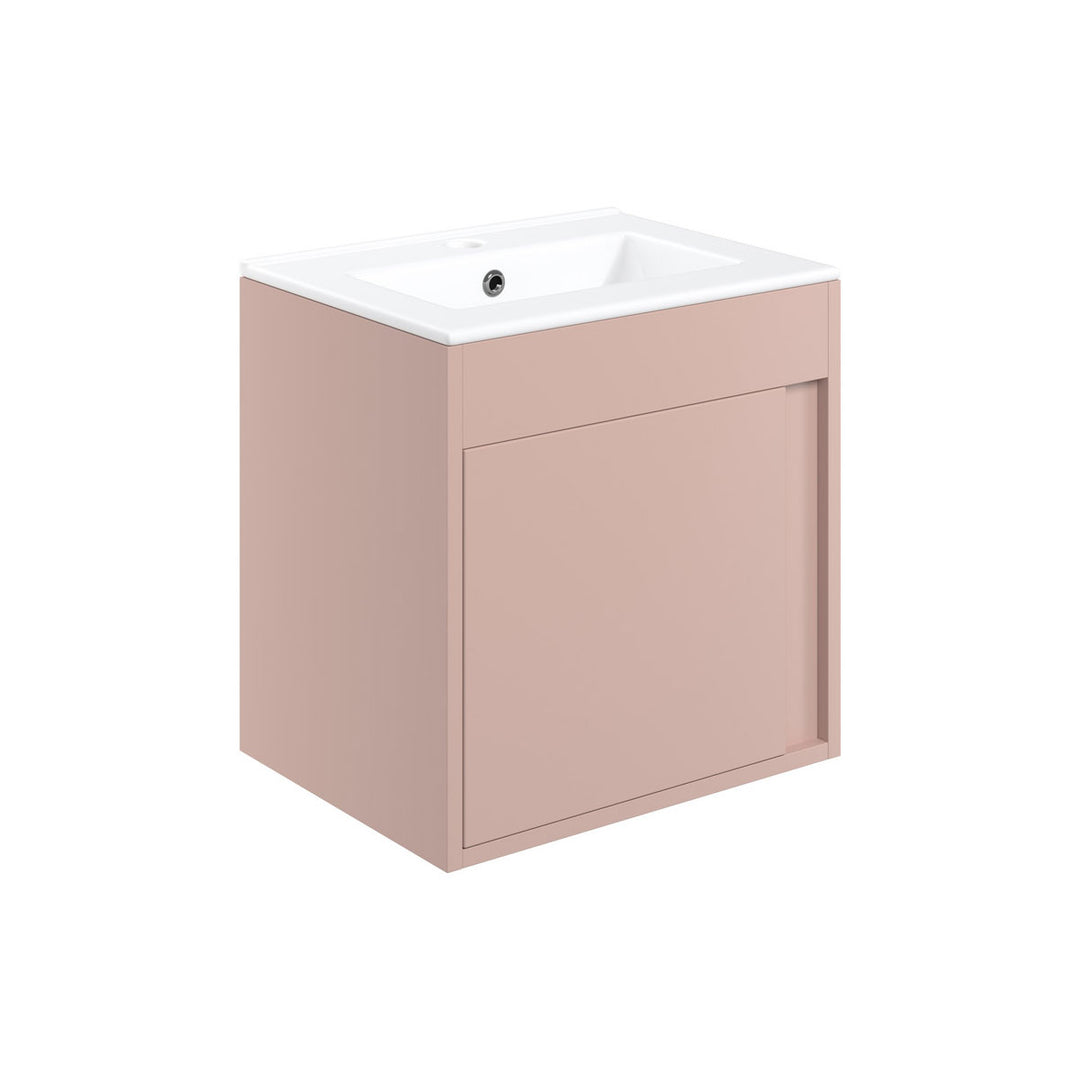 Block 510mm Wall Hung Unit Inc. Basin - Matt Antique Rose