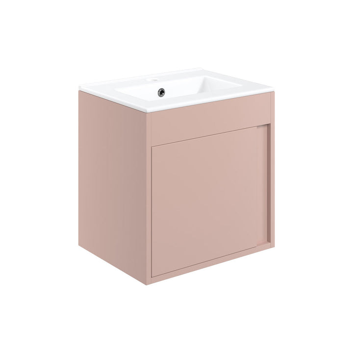 Block 510mm Wall Hung Unit Inc. Basin - Matt Antique Rose