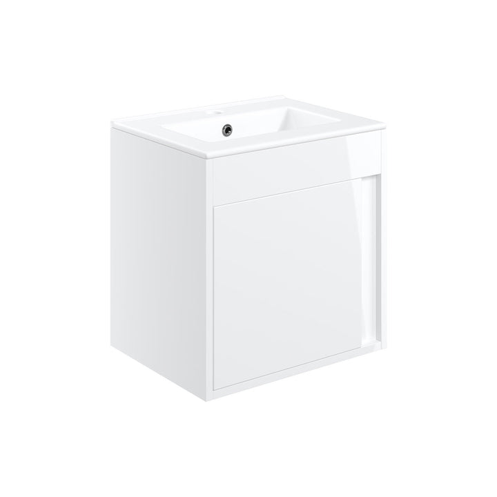 Block 510mm Wall Hung Unit Inc. Basin - White Gloss