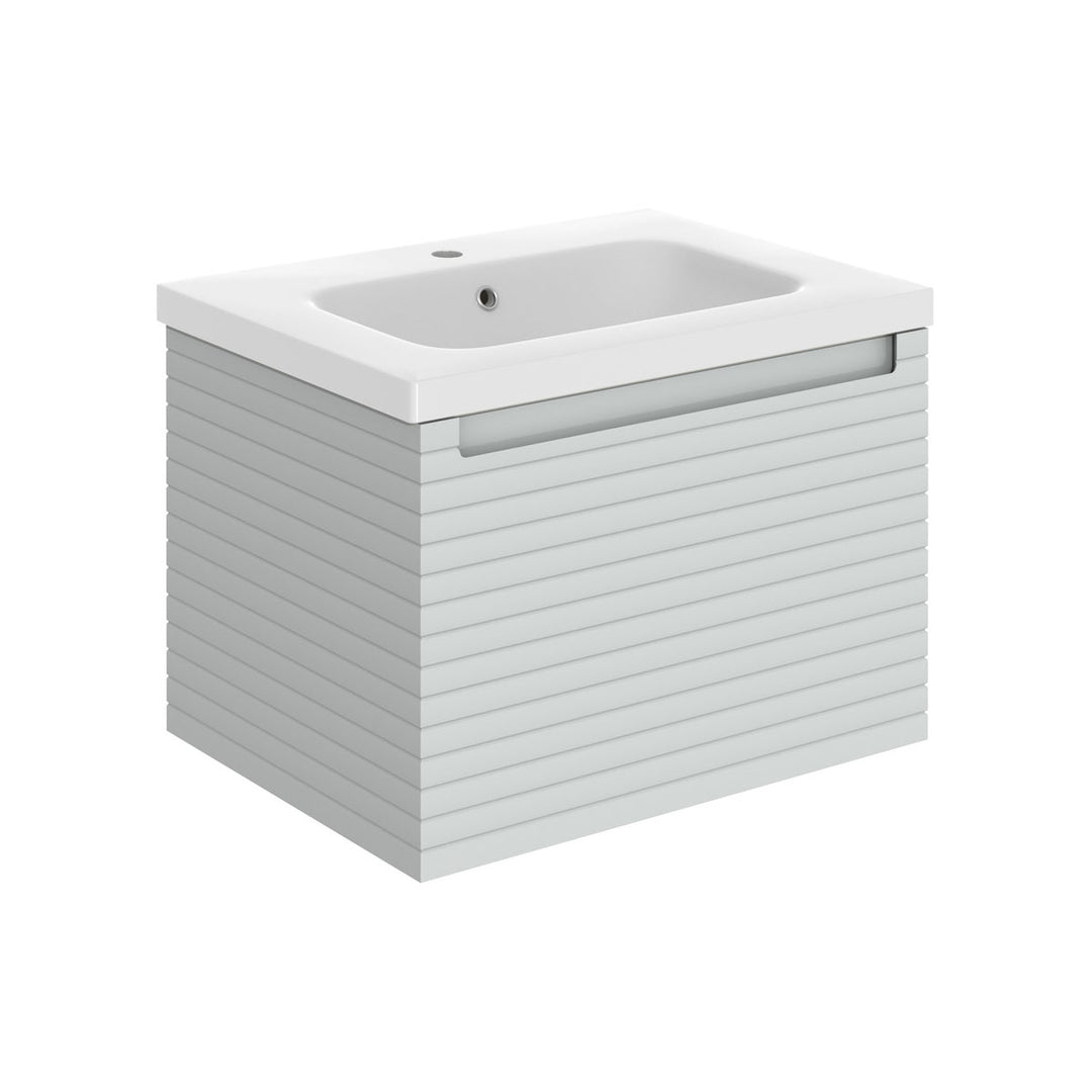 Springfield 615mm Wall Hung 1 Drawer Basin Unit & 1TH Basin - Matt Mineral Grey