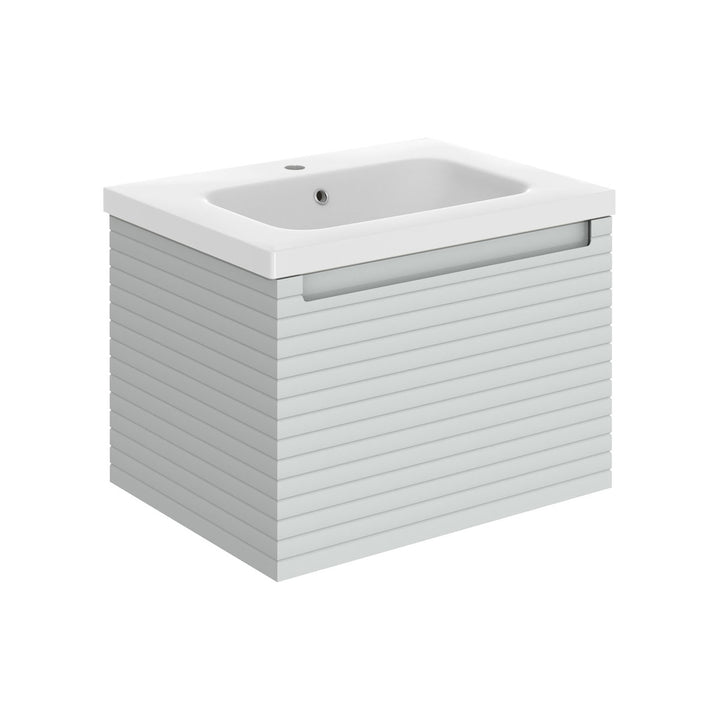 Springfield 615mm Wall Hung 1 Drawer Basin Unit & 1TH Basin - Matt Mineral Grey