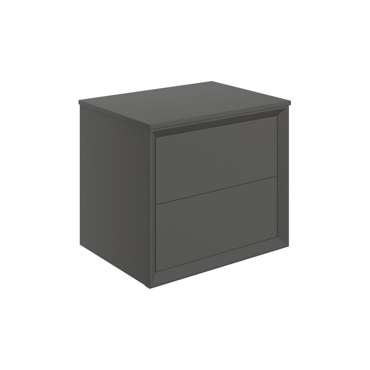Ember 610mm Wall Hung 2 Drawer Basin Unit & Top - Matt Clay