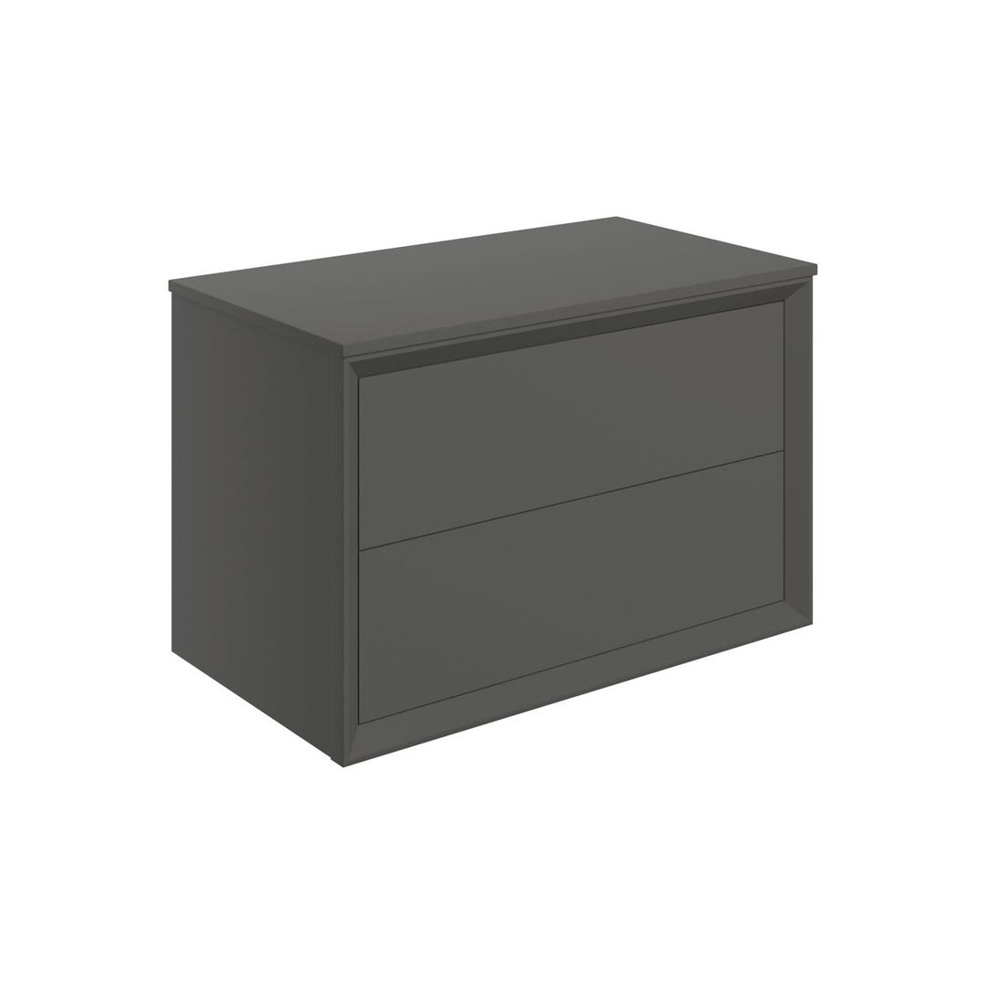 Ember 810mm Wall Hung 2 Drawer Basin Unit & Top - Matt Clay