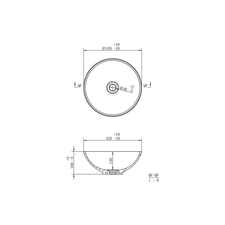 Sura 410mm Round Washbowl