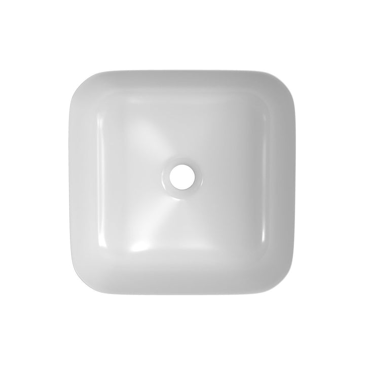 Aras 400mm Ceramic Square Washbowl & Waste - Matt White