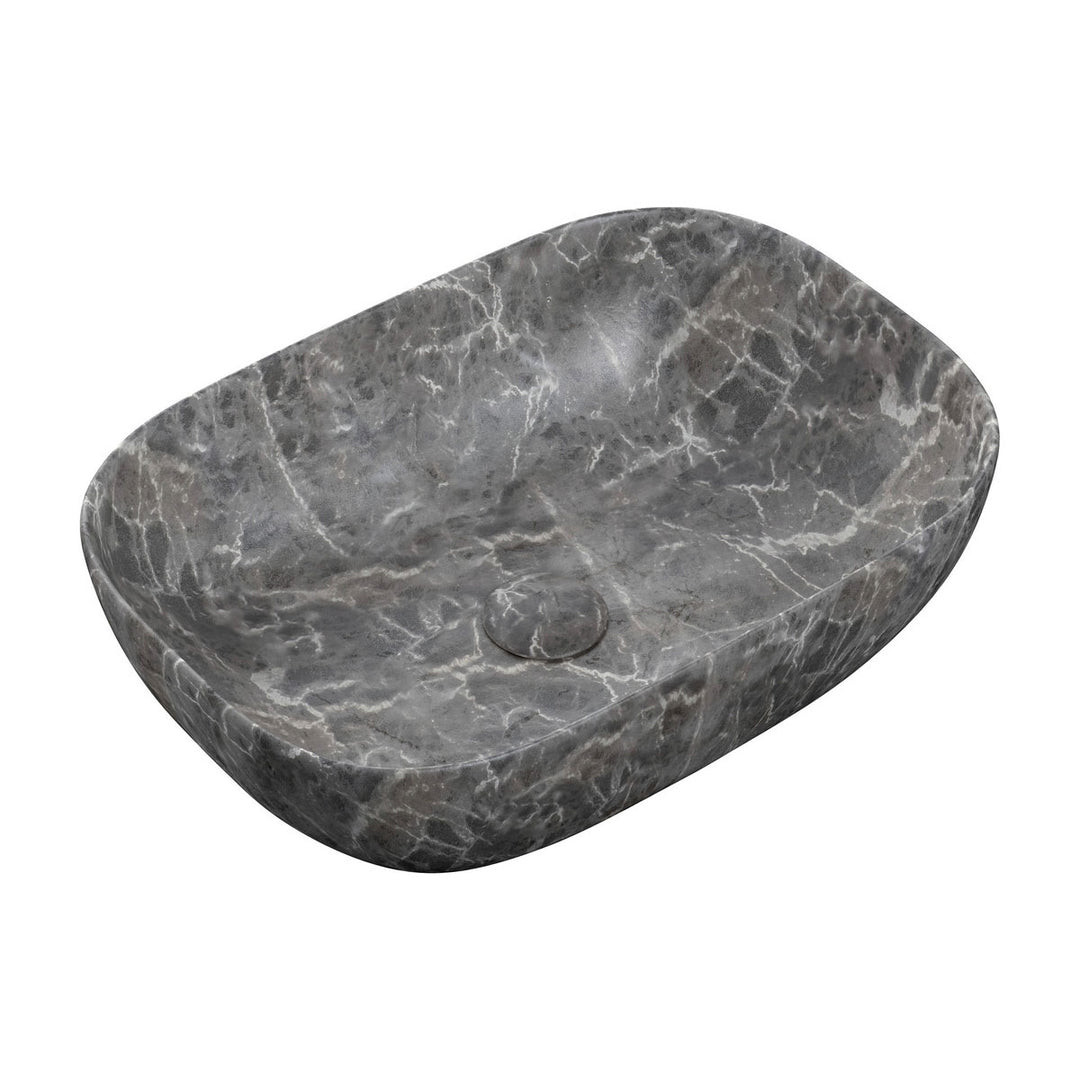 Aldan 460x330mm Ceramic Washbowl - Grey Marble Effect