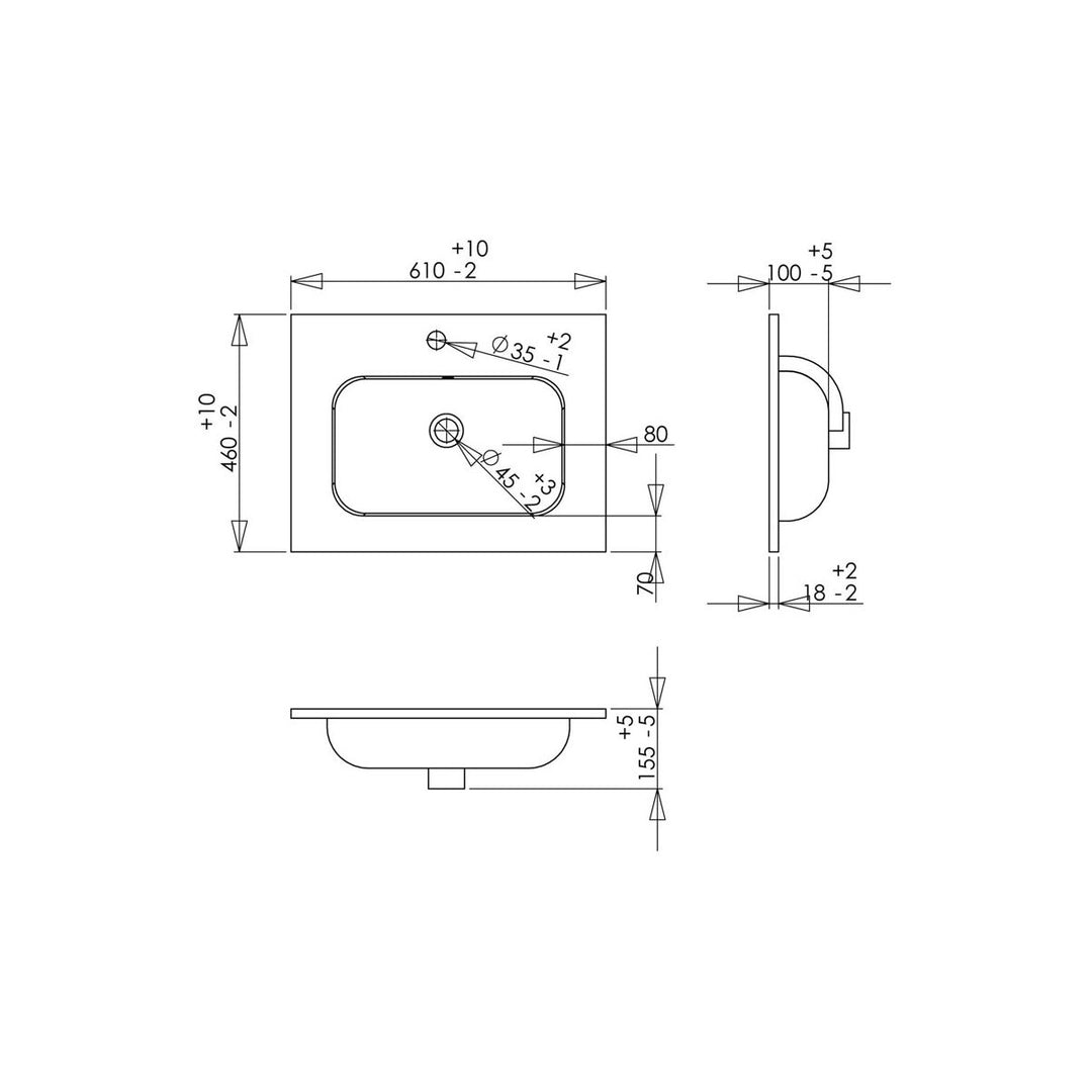 Hadleigh 610mm Wall Hung 2 Drawer Basin Unit & 1TH Basin - Matt Latte