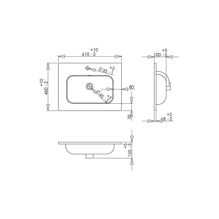 Hadleigh 610mm Wall Hung 2 Drawer Basin Unit & 1TH Basin - Matt Latte