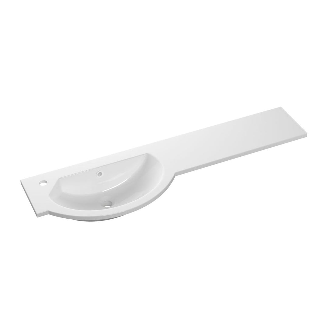 1244mm Slim Round One-Piece Basin & Overflow Ring - Left Hand