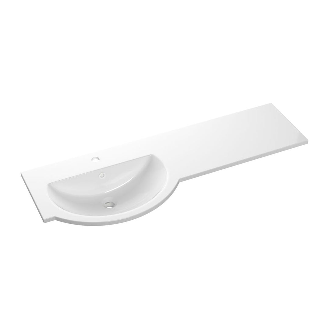 1244mm Standard Round One-Piece Basin & Overflow Ring - Left Hand