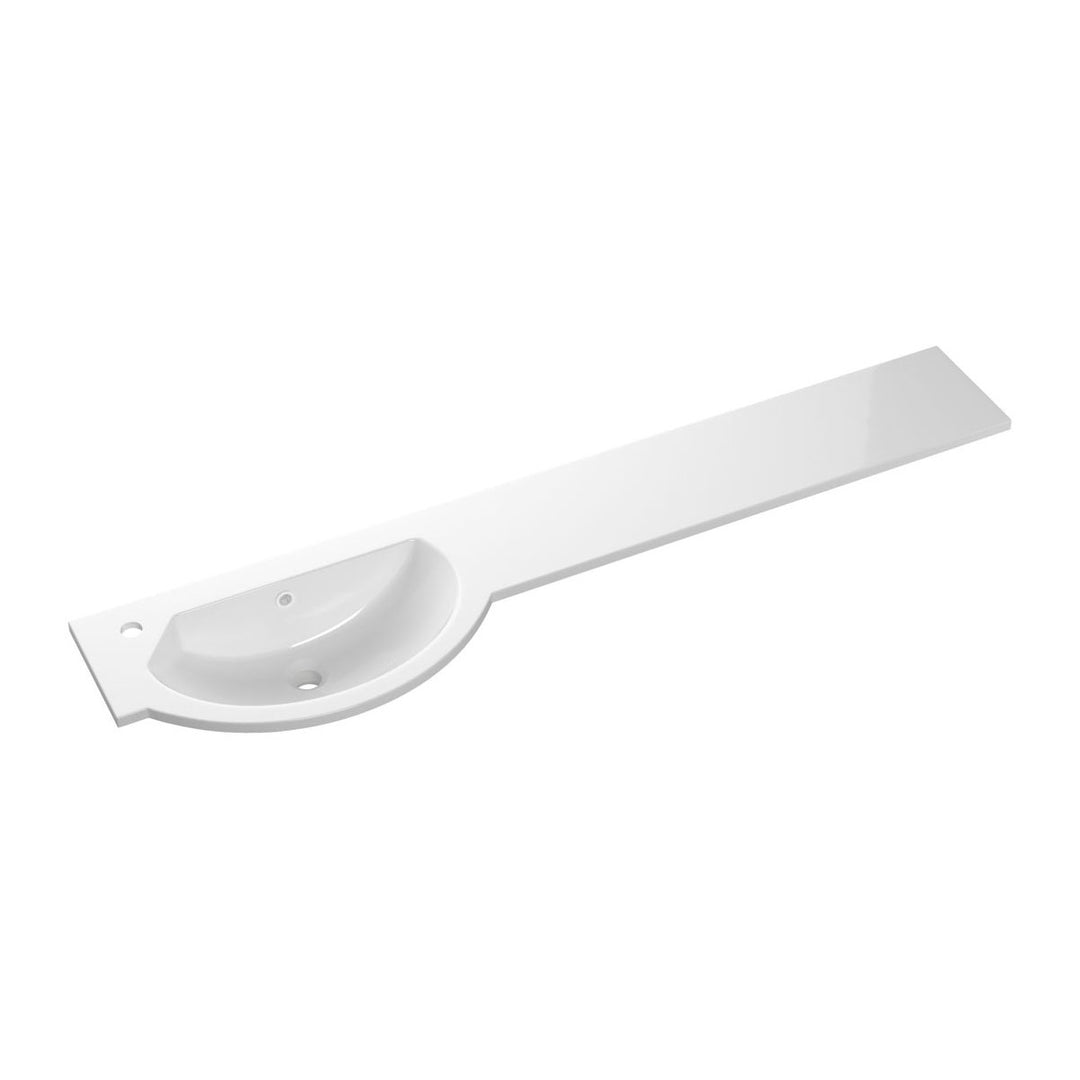 1544mm Slim Round One-Piece Basin & Overflow Ring - Left Hand