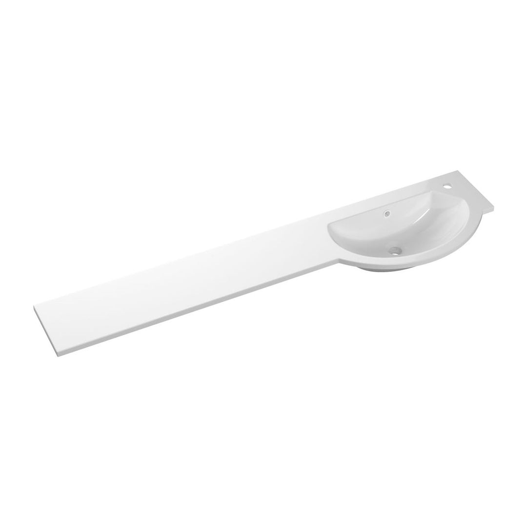 1544mm Slim Round One-Piece Basin & Overflow Ring - Right Hand