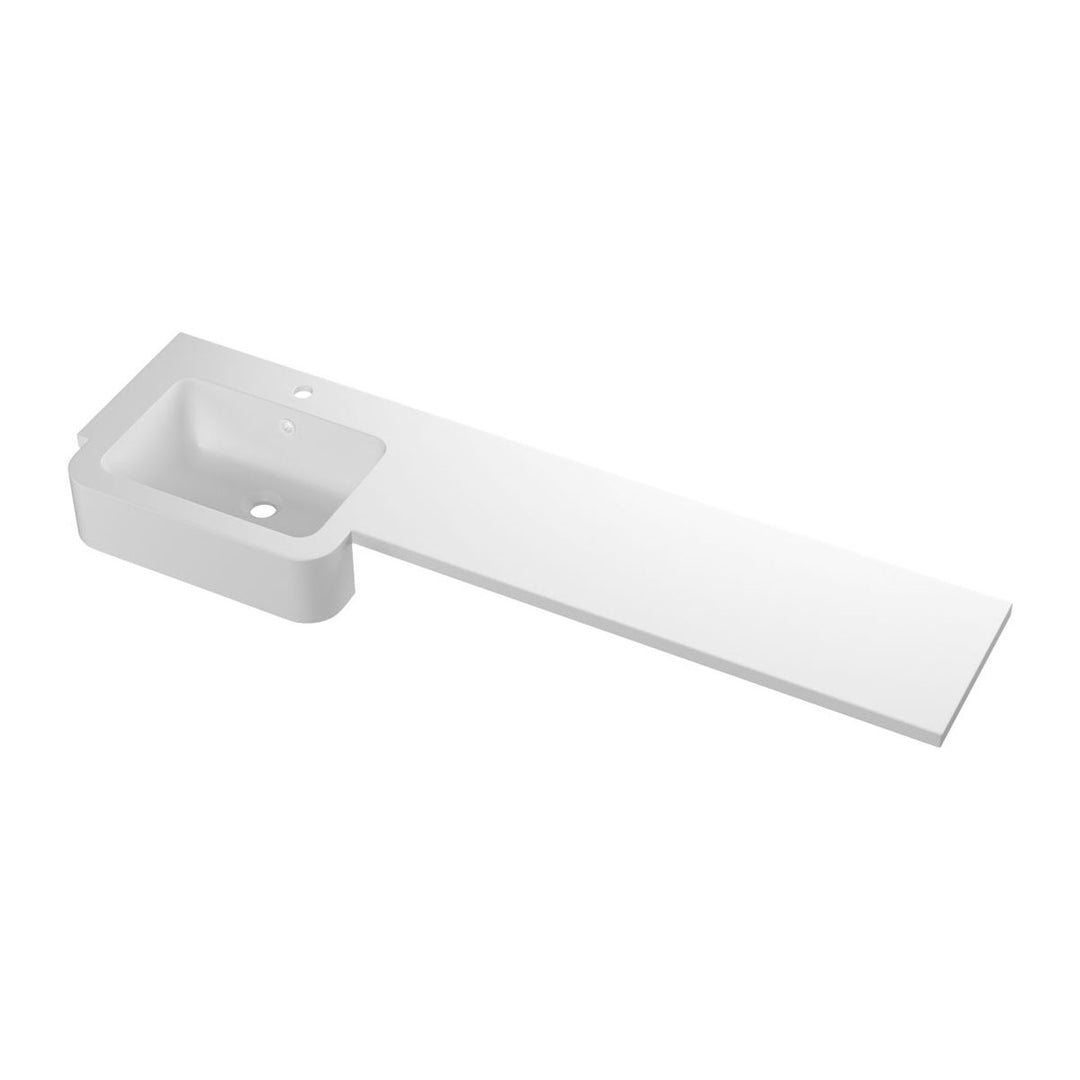 1542mm Standard Square One-Piece Basin & Overflow Ring - Left Hand
