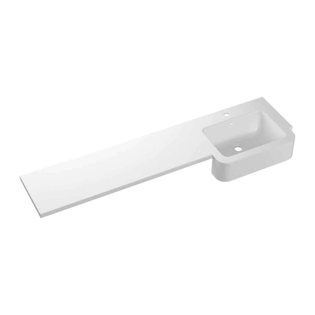 1542mm Standard Square One-Piece Basin & Overflow Ring - Right Hand