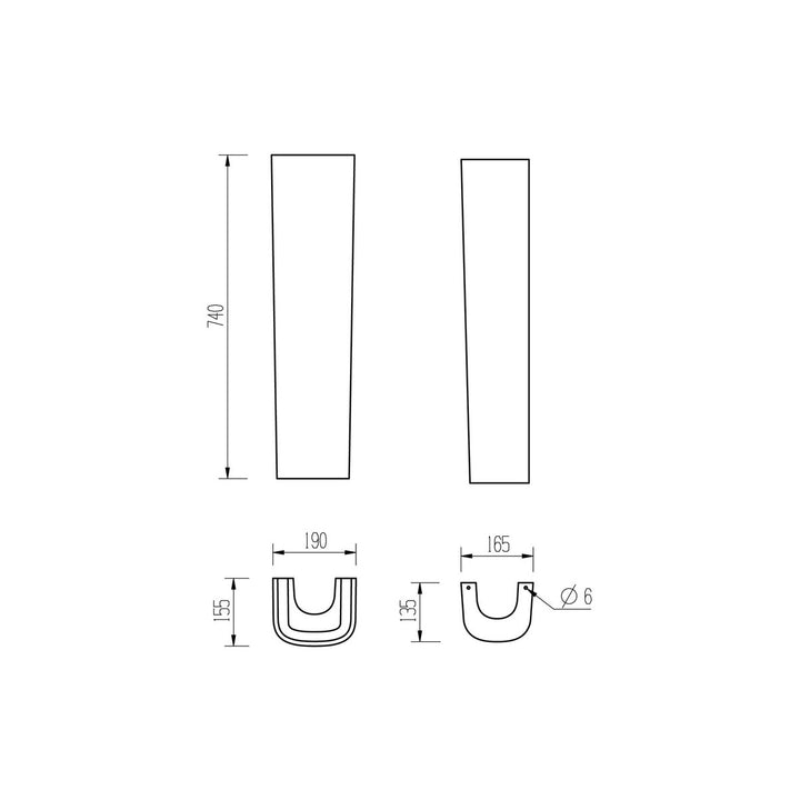 Series10 600x400mm 1TH Basin & Full Pedestal