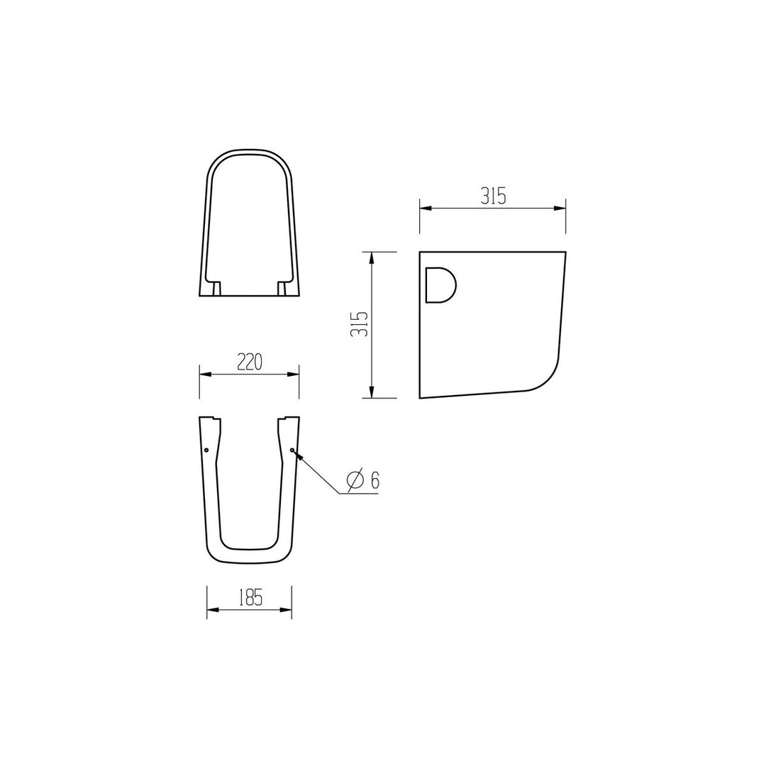 Series10 600x400mm 1TH Basin & Semi Pedestal