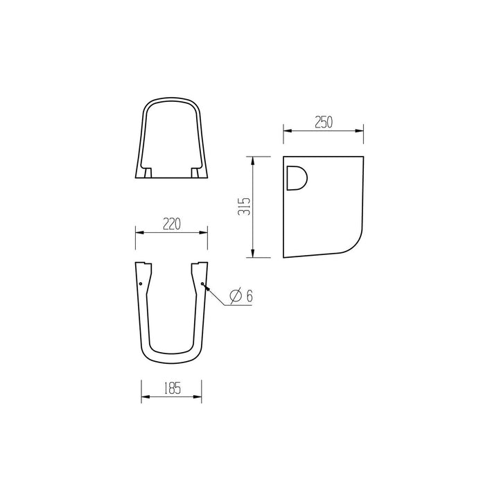 Series4 555x430mm 1TH Basin & Semi Pedestal