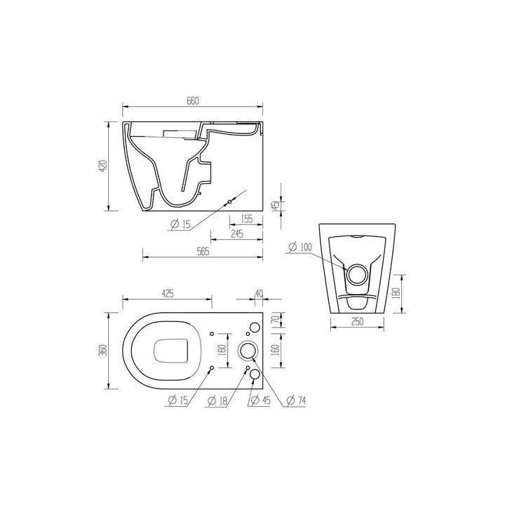 Series4 Rimless Close Coupled Fully Shrouded WC & Soft Close Seat