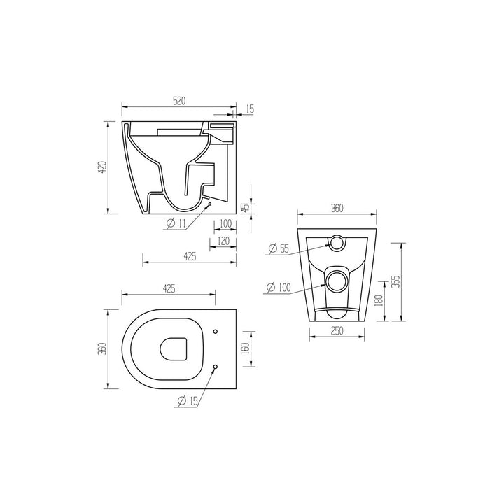 Series4 Rimless Back To Wall WC & Soft Close Seat