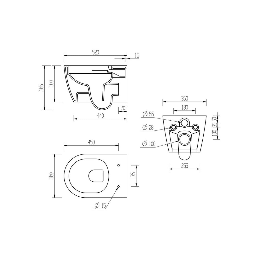 Series4 Rimless Wall Hung WC & Soft Close Seat