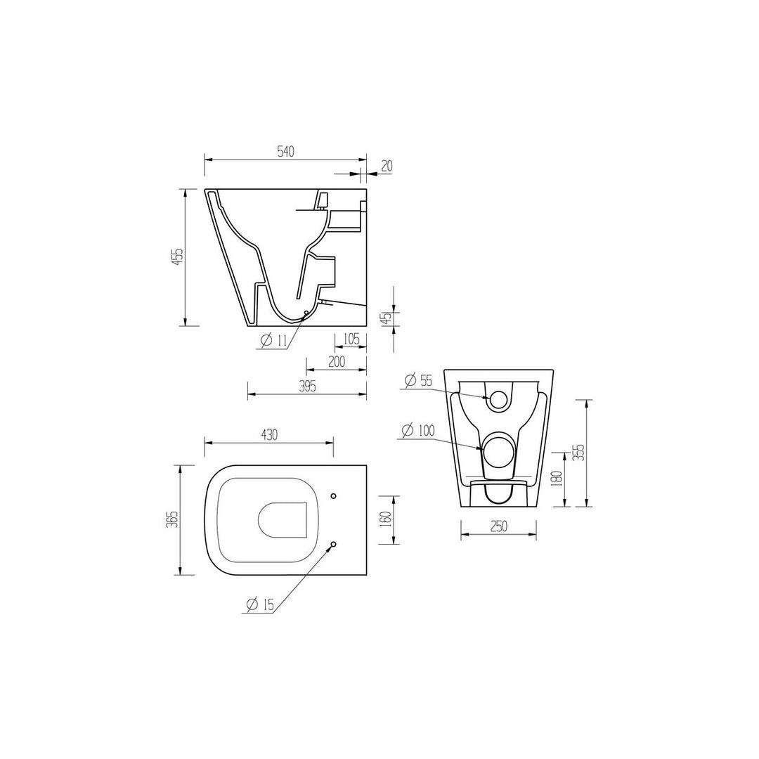 Series10 Rimless Back To Wall Comfort Height WC & Soft Close Seat