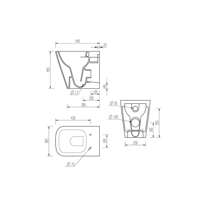 Series10 Rimless Back To Wall Comfort Height WC & Soft Close Seat
