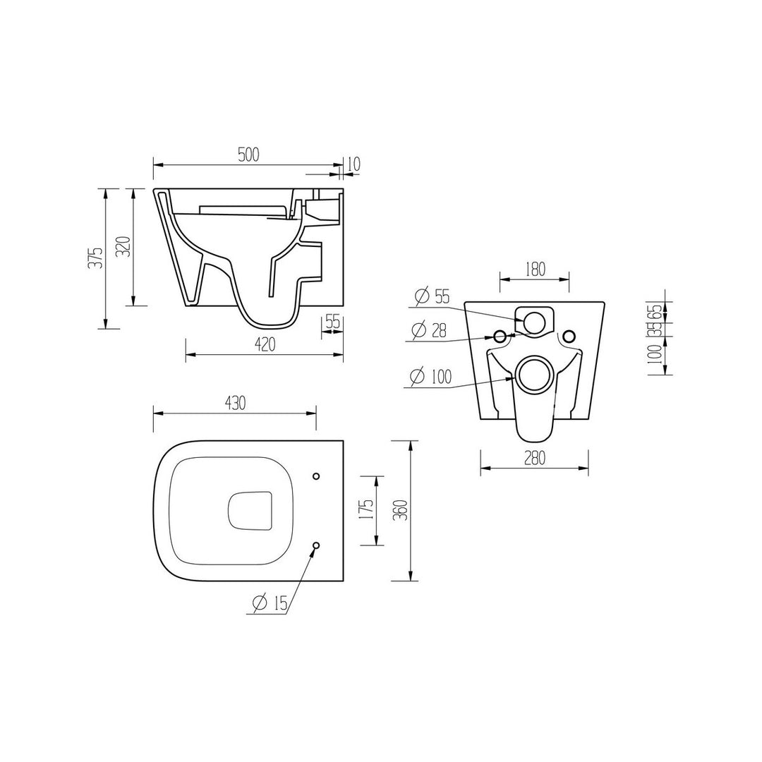 Series10 Rimless Wall Hung WC & Soft Close Seat