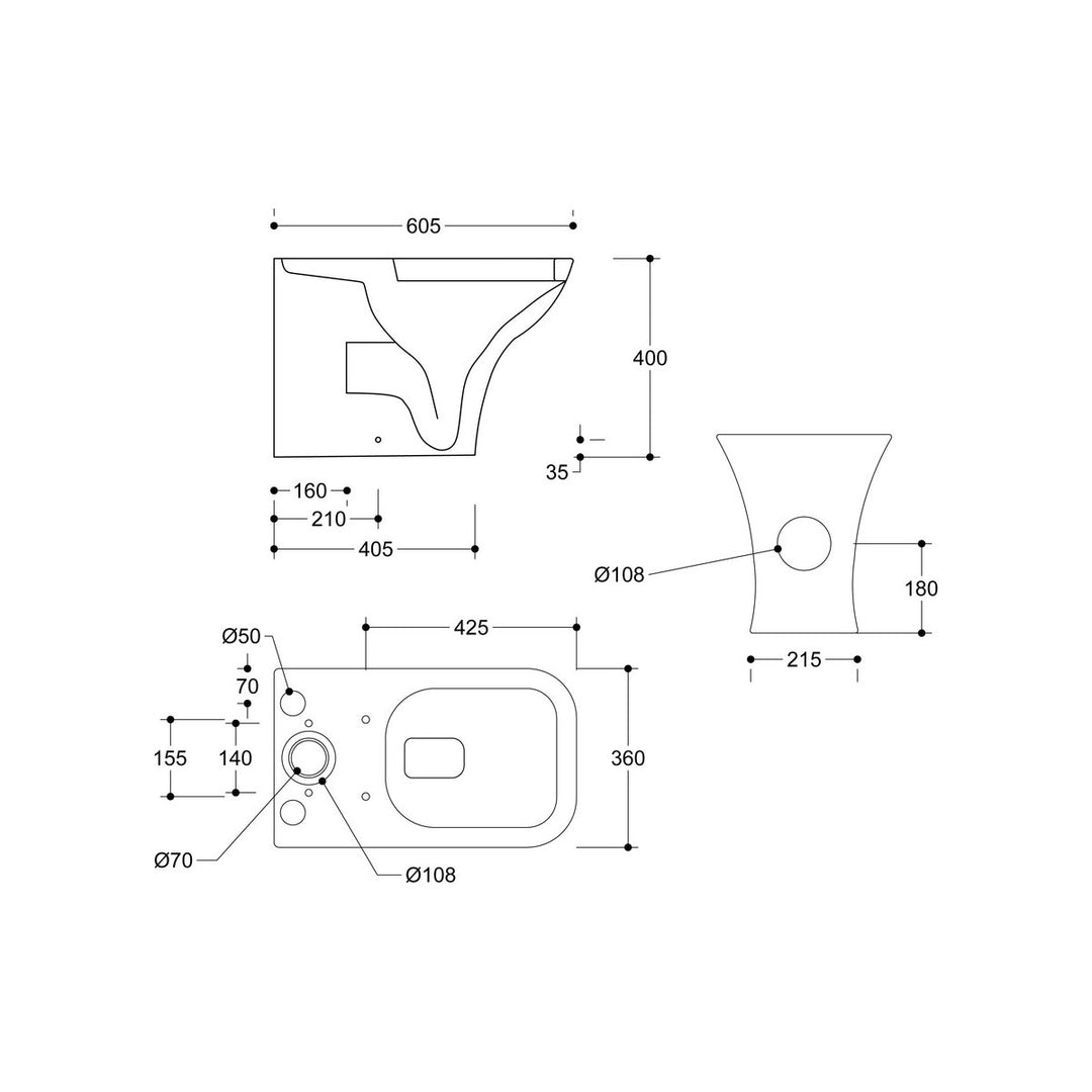 Series3 Rimless Back To Wall WC & Wrapover Soft Close Seat