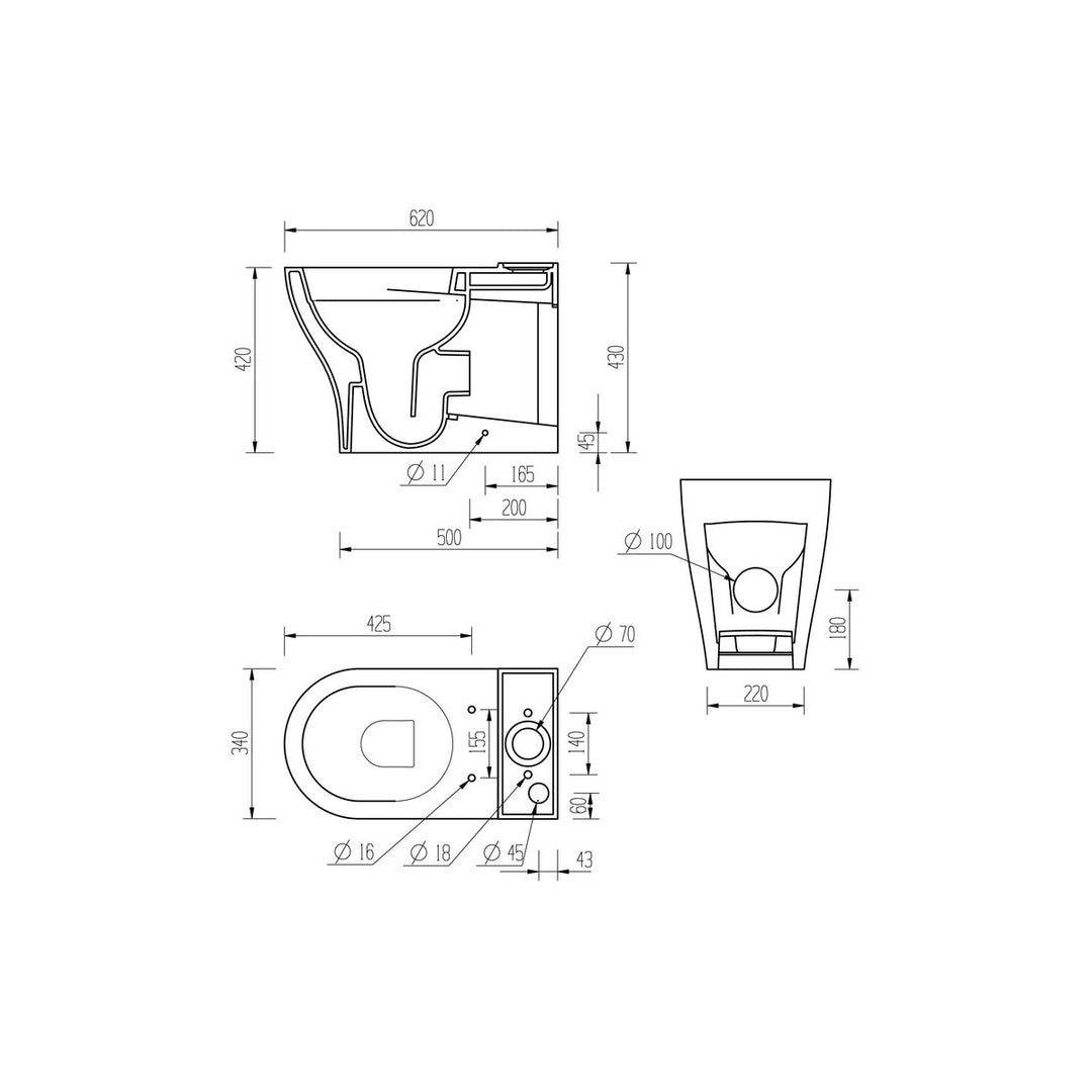 Series7 Rimless Short Projection Close Coupled Fully Shrouded WC & Soft Close Seat