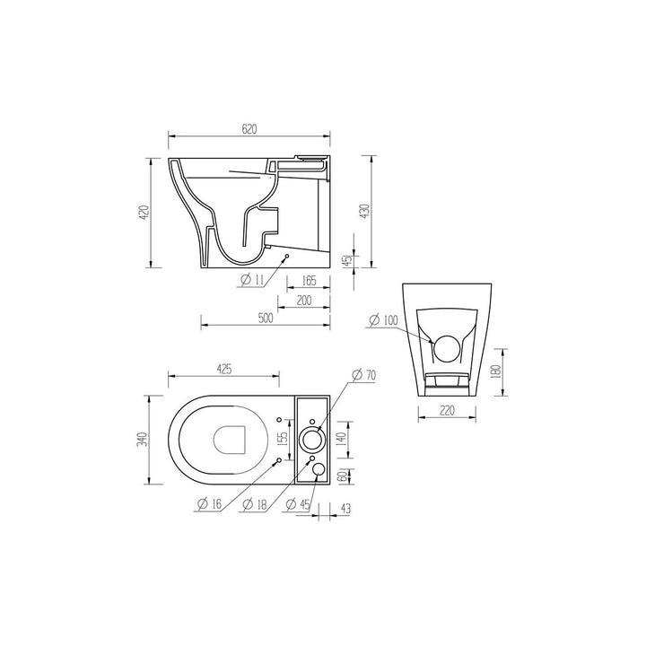 Series7 Rimless Short Projection Close Coupled Fully Shrouded WC & Soft Close Seat