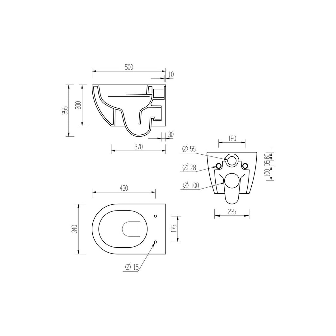 Series7 Rimless Wall Hung WC & Soft Close Seat