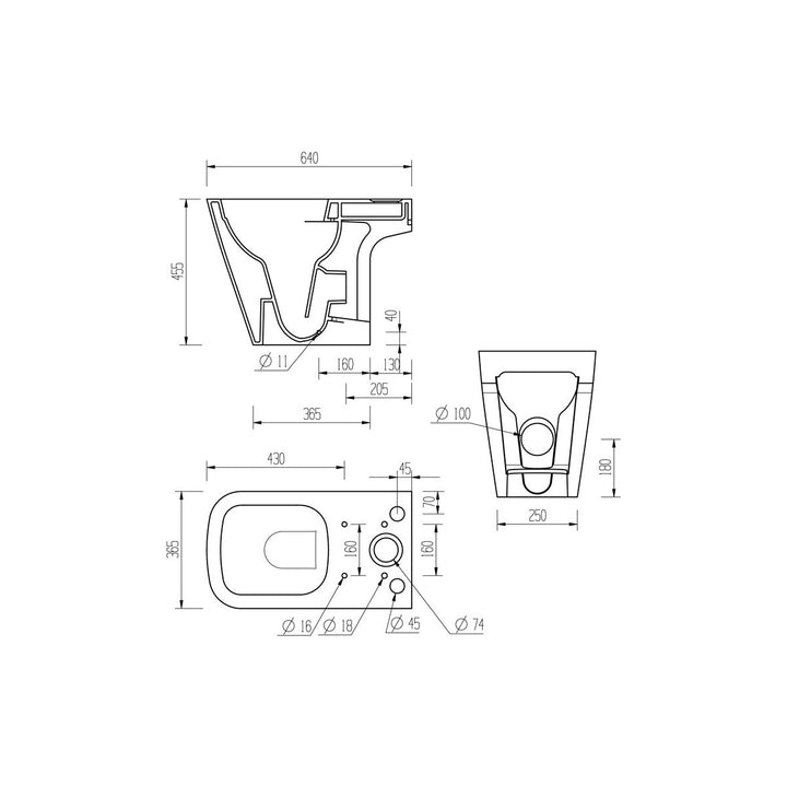 Series10 Rimless Close Coupled Open Back Comfort Height WC & Soft Close Seat