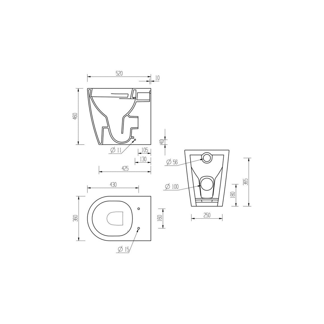 Series4 Rimless Back To Wall Comfort Height WC & Soft Close Seat