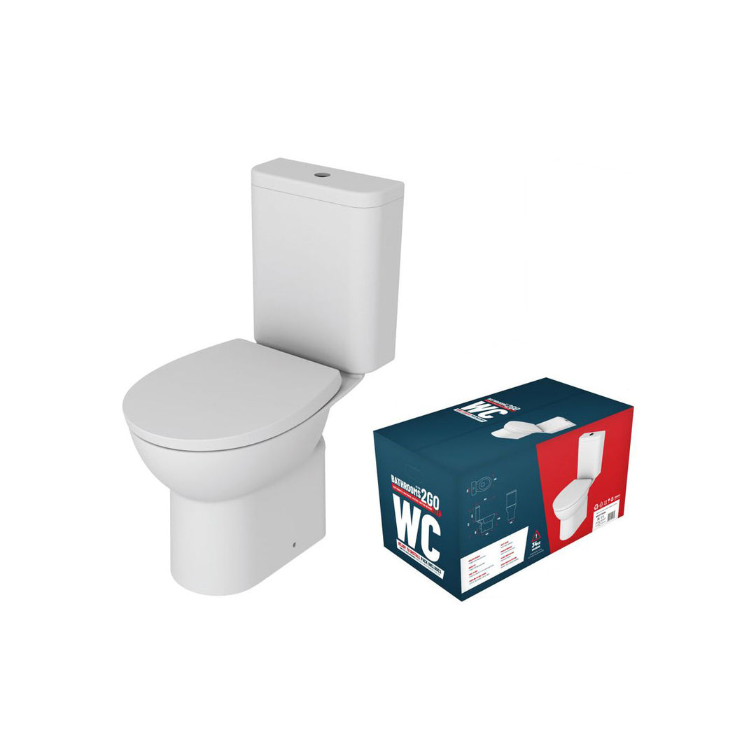 Modern Close Coupled Rimless Toilet & Soft Close Seat