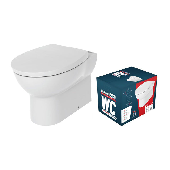 Rimless Back To Wall Toilet WC & Soft Close Seat