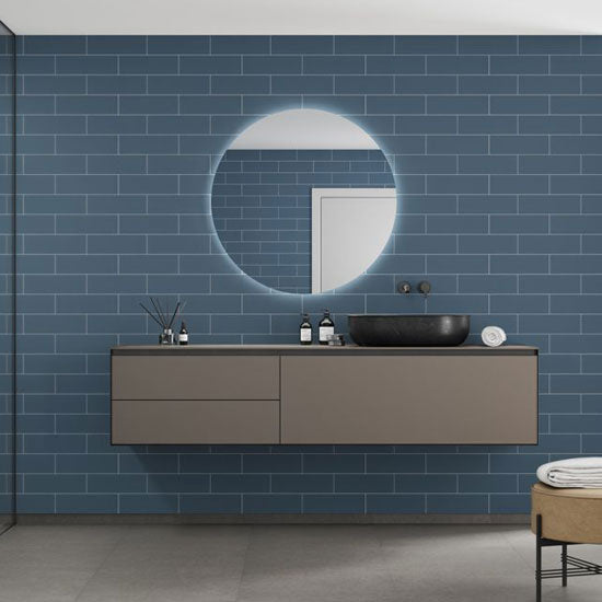 Fibo Urban - 2.4m x 0.6m Wall Panel - Dusty Blue (Metro Brick) - Single