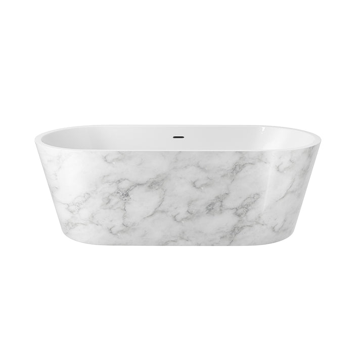 White Marble Freestanding Bath 1695x795mm - Indulgence By Voda Design