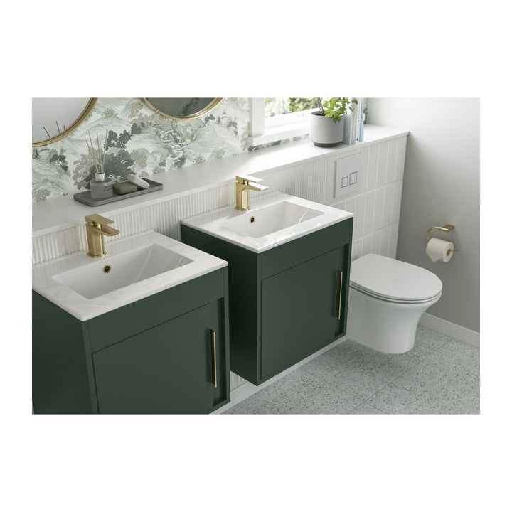 Block 510mm Wall Hung Unit Inc. Basin - Matt Light Grey