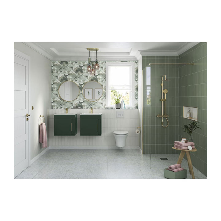 Block 510mm Wall Hung Unit Inc. Basin - Matt Light Grey