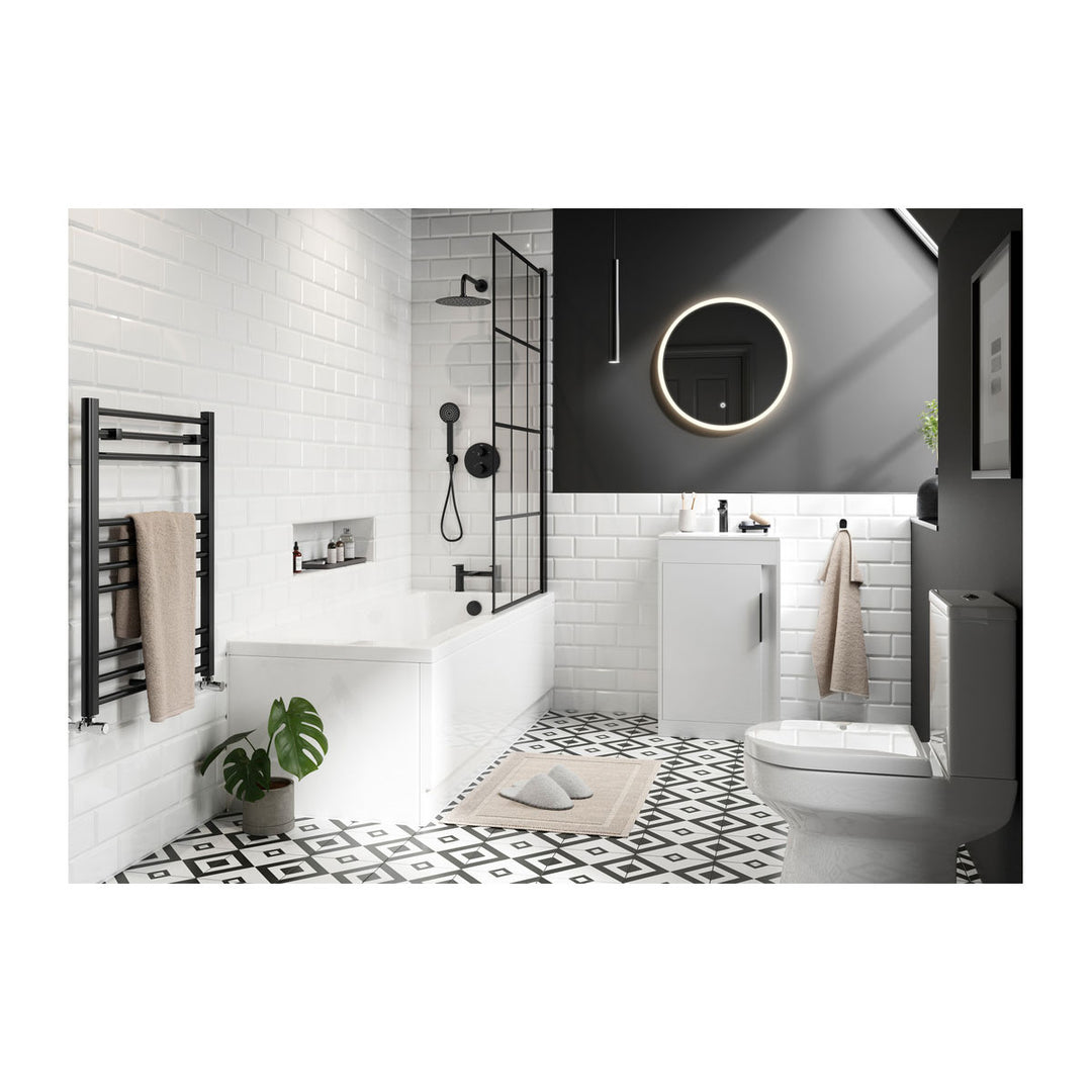 Block 510mm Floor Standing Unit Inc. Basin - White Gloss