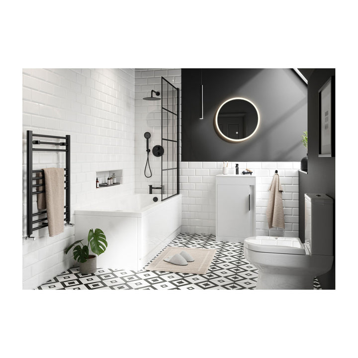 Block 510mm Floor Standing Unit Inc. Basin - White Gloss