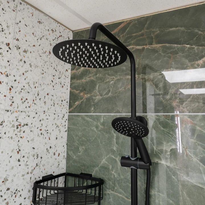 Voda Essentials Curve Plus Thermostatic Rain Shower - Black