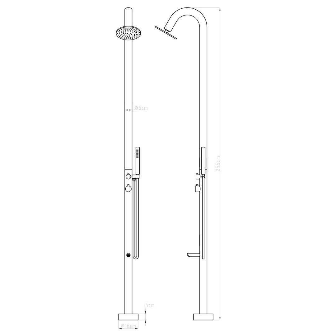 Voda Design Eden 2300mm Outdoor Rain Shower