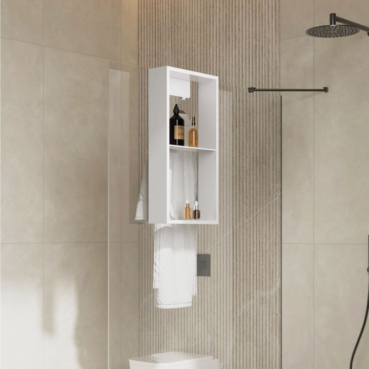 Voda Design 630mm x 330mm Hanging Shower Shelf - White