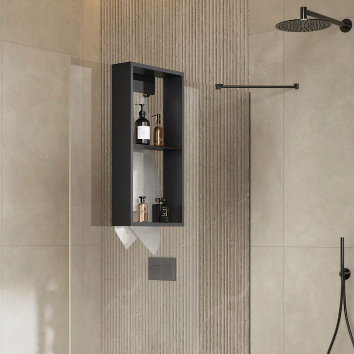 Voda Design 630mm x 330mm Hanging Shower Shelf - Black